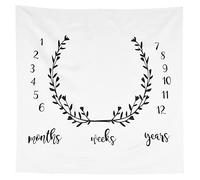 Apoyos de la manta de la fotografía del bebé, manta del registro de crecimiento mensual del hito del bebé apoyos de la fotografía del recién nacido para los niños(C)