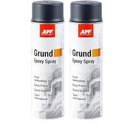 APP Epoxy Grund Imprimación Spray Epoxi | Imprimación Pintura Antióxido por Metal | Protección contra la corrosión | Gris oscuro | 500 ml (Paquete de 2)