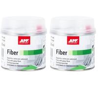 APP Fiber - Masilla de poliéster con fibra de vidrio | Masilla para carrocería de coche, ideal también para metal, hierro, plástico, aluminio, hormigón y madera | Verde | 420 ml (Paquete de 2)
