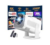 [App Integrada & 2026 Upgraded] Mini Proyector 4K 1080P Proyector Vídeo con WiFi 6 Bluetooth5.2 Support Gira 270° Corrección Trapezoidal Automática para HDMI/TV Stick/USB/PC, Blanco