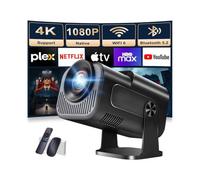 [App Integrada & 2026 Upgraded] Mini Proyector 4K 1080P Proyector Vídeo con WiFi 6 Bluetooth5.2 Support Gira 270° Corrección Trapezoidal Automática para HDMI/TV Stick/PC/USB, Negro