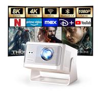 [App Integrada] Mini Proyector 4K & 8K Soporte 1080P Nativo, Proyector Portátil con WiFi 6 Bluetooth 5.4, 600ANSI, Enfoque Automático, 6D Corrección Automática de Trapecio, Rotación 180°, HY350MAX