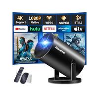 [App Integrada] Proyector Portátil, 1080P Full HD Mini Proyector Vídeo con Soporte 4k, Corrección Trapezoidal Automática, para TV Stick/USB/HDMI/PC/Laptop,Mini Proyector Vídeo