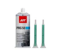 APP PRG 50 - Pegamento para plastico de dos componentes a base de poliuretano | Repara, rellena y pega | Secado rápido | Compatible con metal, acero, aluminio y vidrio | Color negro | 2 x 25 ml