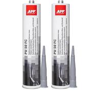 APP PU 50 FC Sellador y adhesivo de poliuretano multiusos | Masilla adhesiva, sellado y pegado | Se puede utilizar para aplicaciones marinas y impermeabilizante | Gris | 310 ml (Paquete de 2)