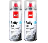 APP Rally 400 Color Spray - Barniz spray transparente brillante para coche, madera, metal | Incoloro brillante para todo tipo de superficies, alta cobertura | 400 ml (Paquete de 2)