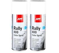 APP Rally 400 Color Spray - Pintura spray blanco mate | Pintura para coche, madera, metal | Spray pintura blanca mate para para todo tipo de superficies, alta cobertura | 400 ml (Paquete de 2)