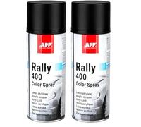 APP Rally 400 Color Spray - Pintura spray negro mate | Pintura para coche, madera, metal | Spray pintura negra para para todo tipo de superficies, alta cobertura | 400 ml (Paquete de 2)