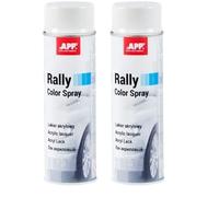 APP Rally Color Spray - Pintura Acrilica Blanca en Aerosol | Barniz Spray Blanco Brillante | Pintura Blanca para Madera, Metal, Plástico, Coche | Barniz Acrilico en Aerosol | Blanco Brillante | 500 ml