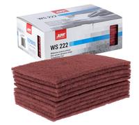 APP WS 222 Estropajo abrasivo no tejido, paquete de 10 (150 x 230 mm), rojo | Abrasivo de vellón grano grueso 320-360 para lijar madera, metal y acero inoxidable