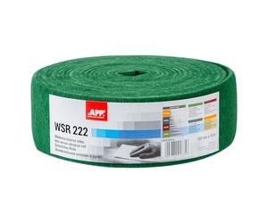 APP WSR 222 Rollo estropajo abrasivo no tejido, 100 mm x 10 m, verde | Abrasivo de vellón grano grueso 240-280 para lijar madera, metal y acero inoxidable
