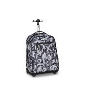 Appack Big Trolley, 35 L, barra telescópica individual, correas retráctiles, doble uso, bolsillo frontal, multifunción, escuela primaria, viaje, Jet Black, niños y adolescentes, gris/amarillo