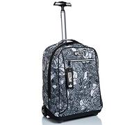 Appack Mochila con Ruedas BIG TROLLEY, YUZER, Negro y Blanco - Mochila 2 en 1, Mochila Escolar con Carro, Crossover System - Bolso Escolar Niños y Adolescentes - Bolsillo Frontal Bolsillo Cremallera