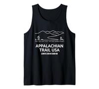 Appalachian Trail USA Senderismo Línea Arte Trek Larga Distancia Camiseta sin Mangas