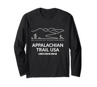 Appalachian Trail USA Senderismo Línea Arte Trek Larga Distancia Manga Larga