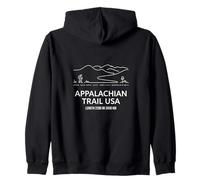 Appalachian Trail USA Senderismo Línea Arte Trek Larga Distancia Sudadera con Capucha