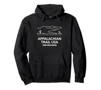 Appalachian Trail USA Senderismo Línea Arte Trek Larga Distancia Sudadera con Capucha