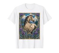 Appaloosa American Spotted Horse en un Entorno Occidental Camiseta gráfica económica, Hombre, Blanco, L