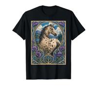 Appaloosa American Spotted Horse en un Entorno Occidental Camiseta gráfica económica, Hombre, Negro, L