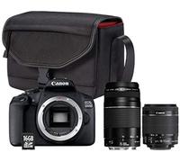 Appareil Photo Reflex Canon EOS 2000D + Objectif EF S 18 55 mm f 3.5 5.6 IS II + Objectif EF 75 300 mm f 4 5.6 III + Sac SB130