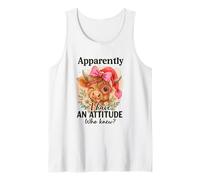 Apparently I Have An Attitude Highland Cow Funny Bow Glasses Camiseta sin Mangas