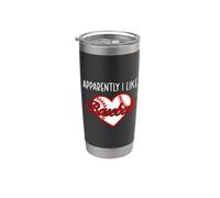 Apparently I Like Baseball Sport Baseball Lover Baseball Mom Vaso térmico de acero inoxidable de doble pared