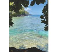 Appawled Prints - 8.5x11 Hardback Journal, Unique format, Photo Cover-Hidden Beach: 100 pages-top half blank, bottom half college-ruled