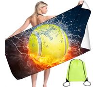 APPCRFM Toalla de Playa para Tenis, Tennis Beach Towel, Toalla Deportiva de Playa, Apto para Piscinas, Baños y Piscinas de Natación y Surf, con Bolsa Incluida - 150 * 75CM