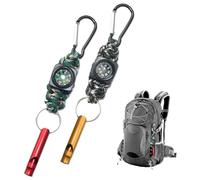 APPCXOKL llavero de Supervivencia con Brújula llavero con Mosquetón Brújula Multifuncional de Orientación - Conjunto de Dos Brújulas con Diseños de Camuflaje y Náutico, Ideal para Excursionistas