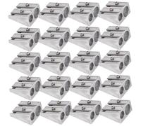 Appedador de lápiz de metal, respiración de lápiz de 2 agujeros de 20 piezas, manual de afilador de aleación de aluminio, diana portátil para escuelas, oficinas, fabricante de delineador de ojos, hil