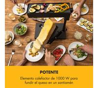 Appenzell Peak Raclette con grill 1000 W Interruptor con termostato Negro Klarstein