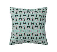 Appenzeller Sennehund - Funda de almohada con cremallera oculta, funda de almohada de poliéster, diseño de rosas de perro de montaña suizo, funda de almohada decorativa con impresión de doble cara