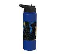 Appenzeller Sennenhund Dog Van Gogh Noche estrellada Stainless Steel Insulated Water Bottle