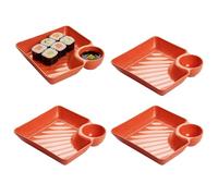 Appetizer Platter Board - Sectioned Snack Serving Dish for Entertaining | Multi Compartment Food Organizer with Sauce Cup Holder & Stable Grip Base for Tasting Bites Brunch Treats Buffet and Fam