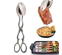Appetizer Tongs - Hard Zinc Alloy, Reusable Food Serving Tongs, Retro Style Buffet Tong, Elegant Party Food Tool | Sturdy Grip Kitchen Dining Tong For Buffet Home Catering Events