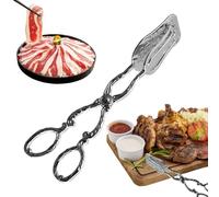 Appetizer Tongs - Hard Zinc Alloy, Reusable Food Serving Tongs, Retro Style Buffet Tong, Elegant Party Food Tool | Sturdy Grip Kitchen Dining Tong For Buffet Home Catering Events