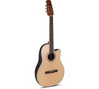 Applause Classic Nylon E-Guitarra acústica de concierto - Traditional AB24C Mid Cutaway Nylon - Cuerpo Roundback Lyrachord mid-depth - Preamplificador AP3TP - Tapa de abeto - Natural Satin - AB24CS-4S