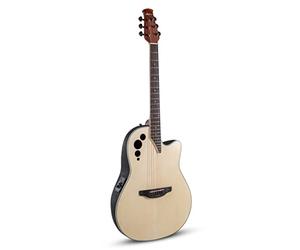 Applause E-Guitarra acústica Elite AE44 Mid Cutaway - Cuerpo Roundback Lyrachord Mid-Depth - Preamplificador AP3TP- Tapa de abeto - Natural Satin - AE44-4S