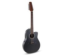 Applause E-Guitarra acústica Traditional AB2412 Mid Cutaway 12-string - Cuerpo Roundback Lyrachord Mid-Depth - Preamplificador AP3TP - Tapa de abeto - Black Satin - AB2412-5S
