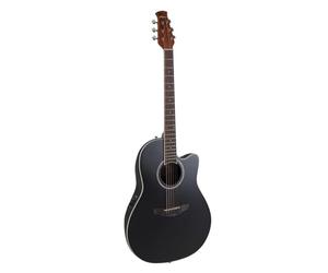 Applause E-Guitarra acústica Traditional AB28 Super Shallow Cutaway - Cuerpo Roundback Lyrachord Super Shallow - Preamplificador AP3TP - Tapa de abeto - Black Satin - AB28-5S