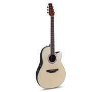 Applause Guitarra Electroacústica Traditional AB24 Mid Cutaway - Cuerpo Roundback Lyrachord Mid-Depth - Preamp AP3TP - Tapa de Abeto - Natural Satin - AB24-4S