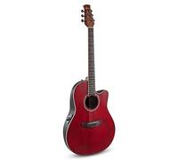 Applause Guitarra Electroacústica Traditional AB24 Mid Cutaway - Cuerpo Roundback Lyrachord Mid-Depth - Preamp AP3TP - Tapa de Abeto - Ruby Red Satin - AB24-2S