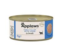 Applaws 100 Alimento húmedo 100% Natural para Gatos, atún con Cangrejo, (Paquete de 24), Adulto, 70 g (Pack of 24), 1680