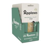 Applaws 100% Natural Cat Treat Snack Whole Mackerel Loin para gatitos, adultos y gatos mayores - Paquete de 12 bolsitas de 30 g