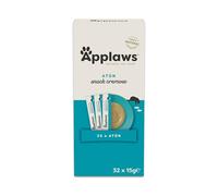 Applaws 100 % Natural cremoso lickable sin Cereales Snack de atún para Gatos y Gatitos, 32 × 15 g Sobres