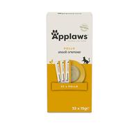Applaws 100 % Natural cremoso lickable sin Cereales Snack de Pollo para Gatos y Gatitos, 32 × 15 g Sobres