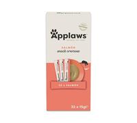 Applaws 100 % Natural cremoso lickable sin Cereales Snack de salmón para Gatos y Gatitos, 32 × 15 g Sobres