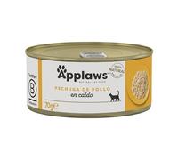 Applaws 100% Natural Pechuga de Pollo Comida Húmeda para Gatos Adultos en Caldo - Paquete de 24 latas de 70g