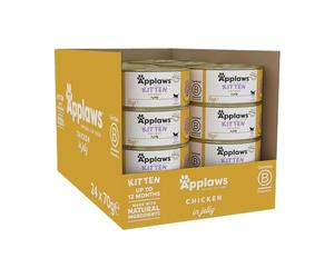 Applaws 1001NE-A Natural kitten food alimento húmedo de pollo para gatos en lata de caldo 70 g (paquete de 24) (paquete de 24) (el embalaje puede variar)