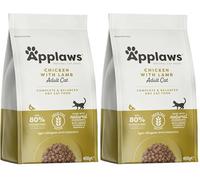 Applaws Alimento Seco Completo para Gatos Adultos, sin Cereales de Pollo con Cordero Adicional - 400g Bolsa Resellable (Paquete de 2)